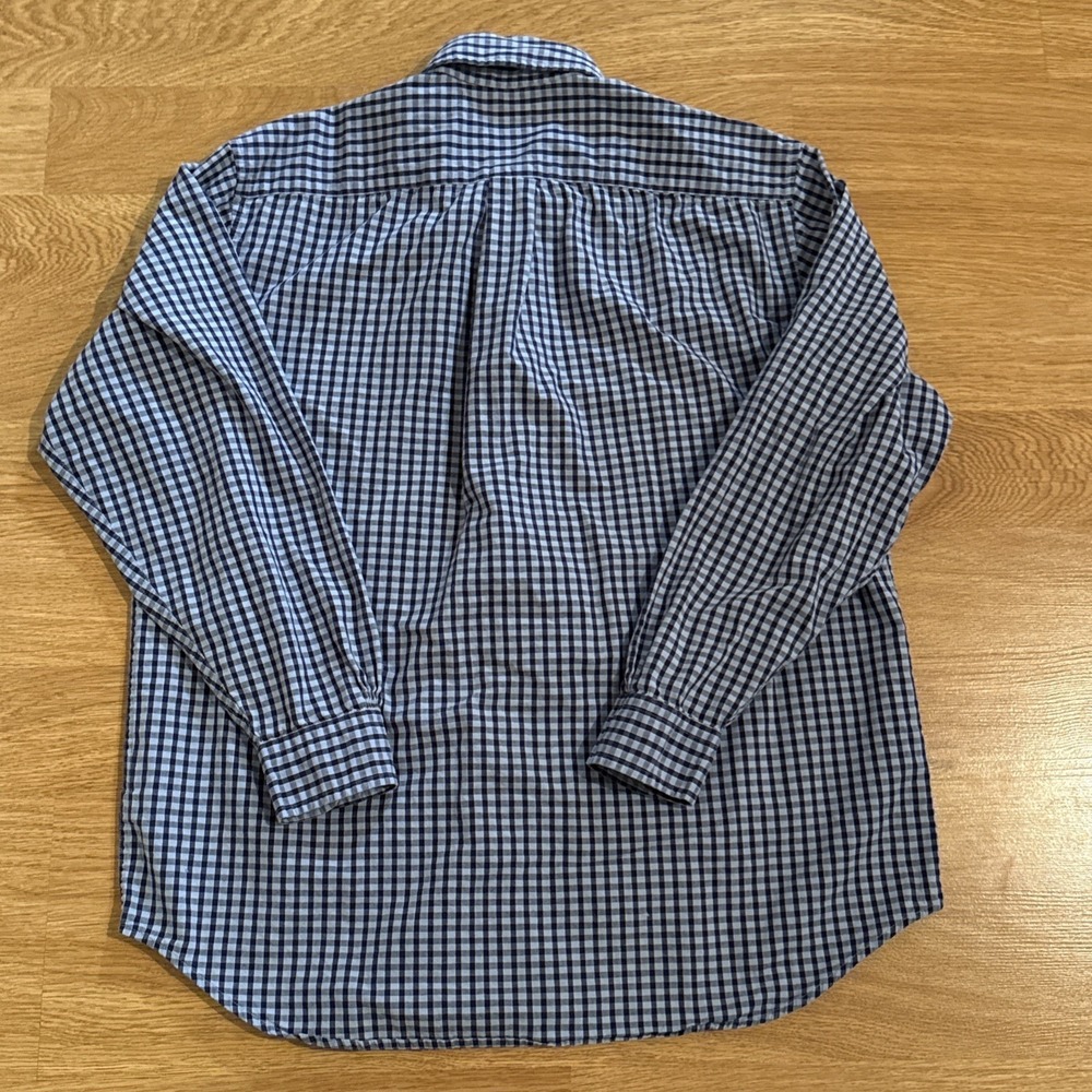 BROOKS BROTHERS 346 The Original Polo Shirt Men's Medium Blue Plaid Preppy EUC - Picture 5 of 7